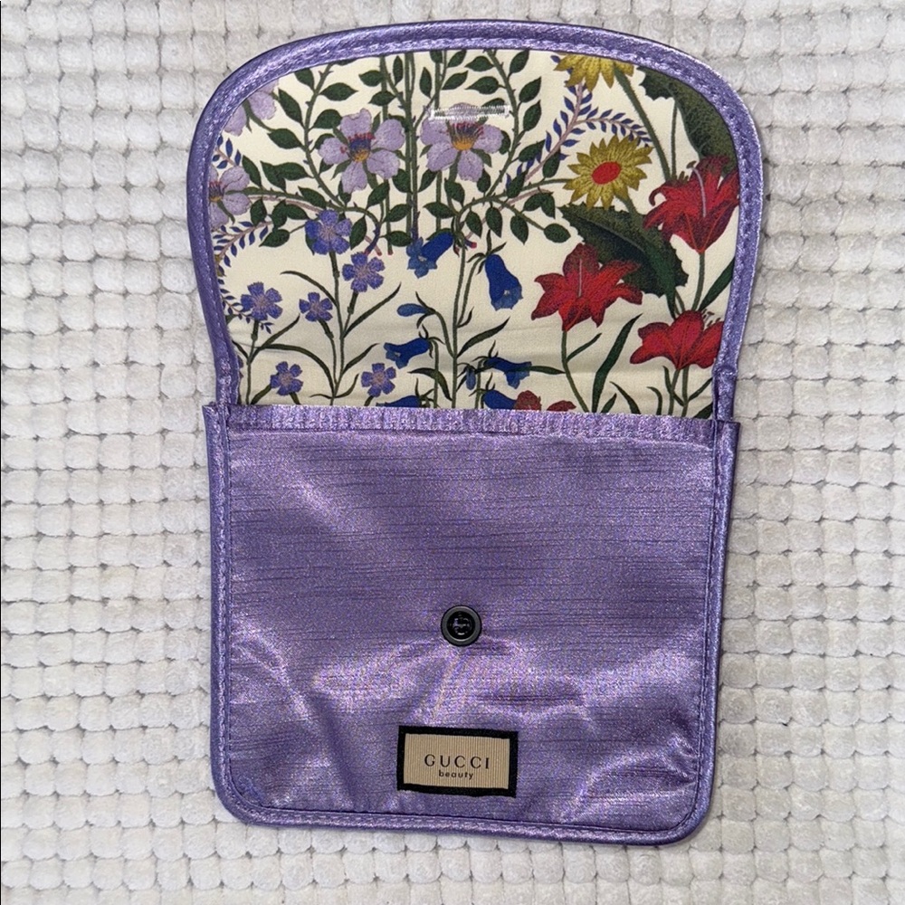 Gucci Purple Floral Cosmetic Pouch